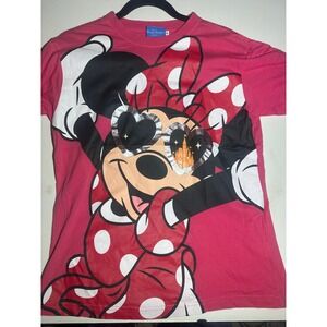 Tokyo Disney Resort Minnie Mouse Heart Sunglasses T-Shirt pullover size M